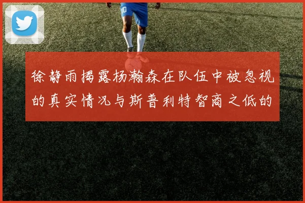 徐静雨揭露杨瀚森在队伍中被忽视的真实情况与斯普利特智商之低的尴尬真相